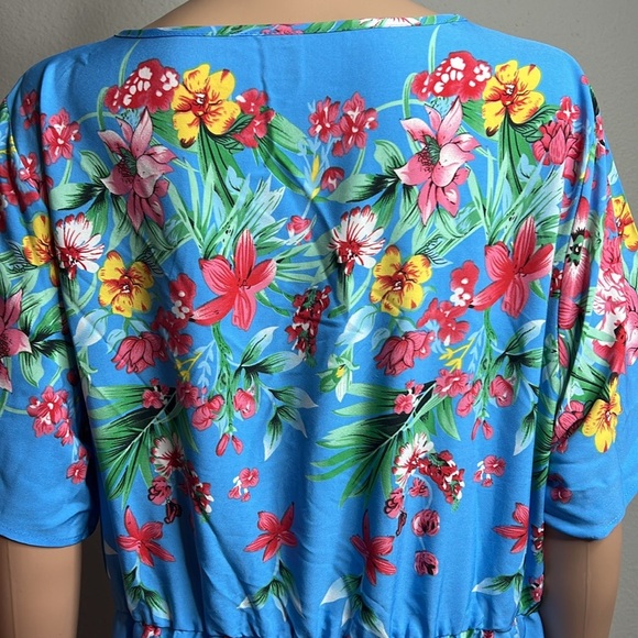 Shein Curve 2XL Blue Floral Maxi Dress - Tropical Vibes - Picture 7 of 8